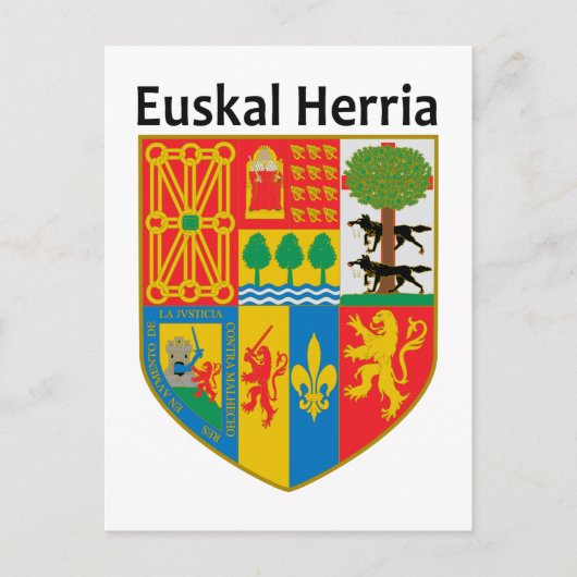 het wapen van het Baskenland (Euskal Herria), Briefkaart (Voorkant)