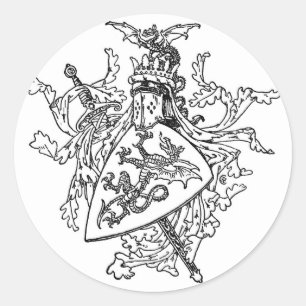 Het wapen van Koning Arthur Ronde Sticker