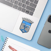 Het wapen van Trondheim Sticker (Laptop met iPhone)
