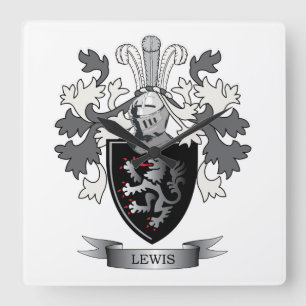 Het Wapenschild van CREST van de Familie van Lewis Vierkante Klok