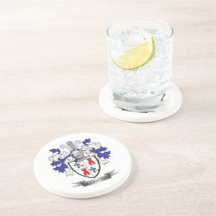 Het Wapenschild van CREST van de Familie van Zandsteen Onderzetter