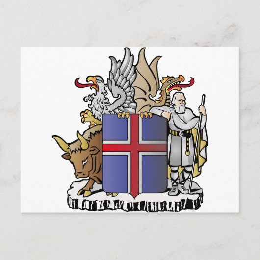 Het wapenschild van IJsland Briefkaart (Voorkant)