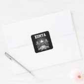 Het Wapenschild van Kenia Vierkante Sticker (Envelop)