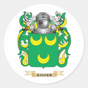 Het Wapenschild van Kidder (CREST van de Familie) Ronde Sticker