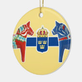 Het Wapenschild van Zweden Dala Keramisch Ornament (Links)