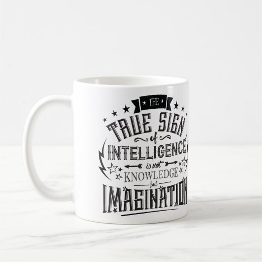 Het ware teken van intelligentie koffiemok (Links)