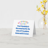 Het ware vriendschap is net als gezonde vrienden kaart (Gele Bloem)
