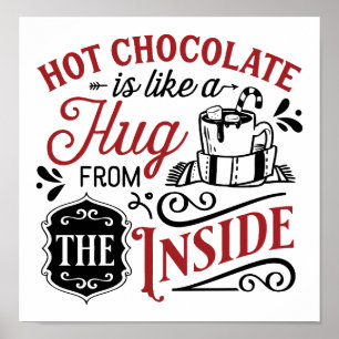 Het warme chocolade knuffel feeststation poster