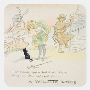 Het was Abadie die de Sacre-Coeur maakte, maar God Vierkante Sticker