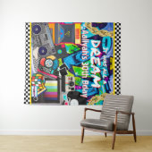 Het was allemaal een Dream Retro Hip Hop Graffiti Wandkleed (In Situ (horizontaal))