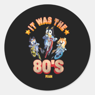 Het was de 80s Man Bluy Dad Retro 80s Fiets Ronde Sticker