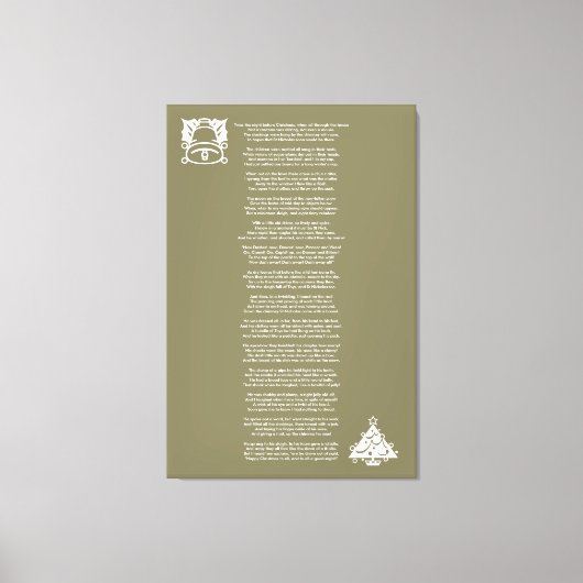Het was de avond voor Kerstmis Gedicht Canvas Afdruk (Voorkant)