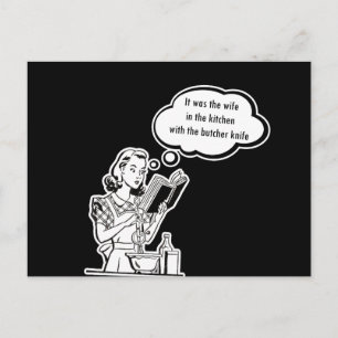 Het was de vrouw met het butcher-mes. briefkaart
