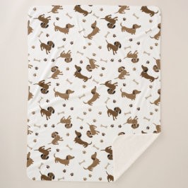 Het was een lange dag teckel sherpa deken