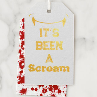 “Het was een schreeuw” Goud Folie Halloween Favor  Cadeaulabels