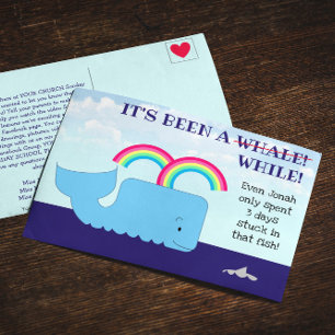 Het was een 'Whale Sunday School Reminder' Briefkaart