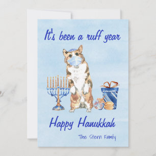 Het was een zwaar jaar Hanukkah  Quarantaine 2020 Feestdagenkaart