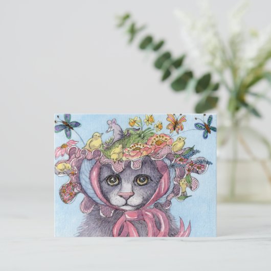 Het was haar de bonnetingang van Pasen Feestdagenkaart (Staand voorkant)