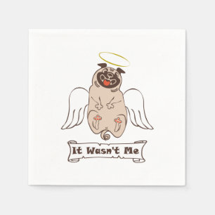 Het was ik niet engel pugsleutelfiguur grappige qu servet