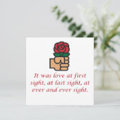 Het was liefde op het eerste gezicht feestdagenkaart (Staand voorkant)