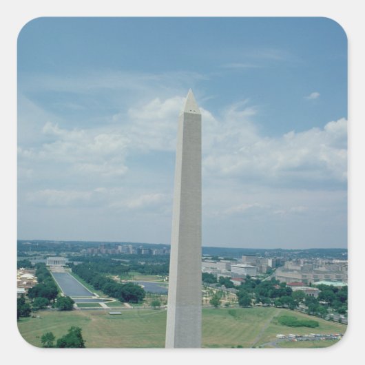 Het Washington Monument, bouwde 1848-85 Vierkante Sticker (Voorkant)