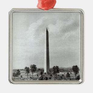 Het Washington Monument en de omgeving Metalen Ornament