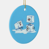 het water van de ijsblokjes de ijzige kubus het keramisch ornament (Rechts)