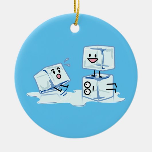 het water van de ijsblokjes de ijzige kubus het keramisch ornament (Voorkant)