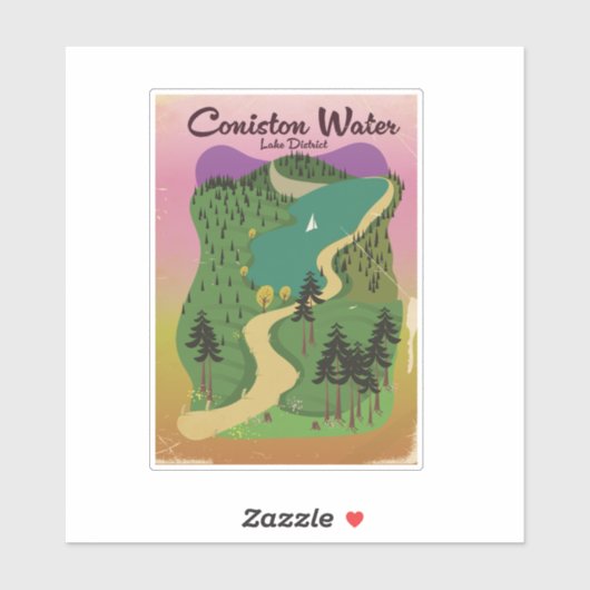 Het watermerendistrict Coniston Sticker (Vel)