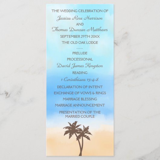 Het Waterverf Beach Wedding Collectie Programma (Voorkant)