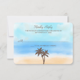Het Waterverf Beach Wedding Collectie - RSVP Kaartje