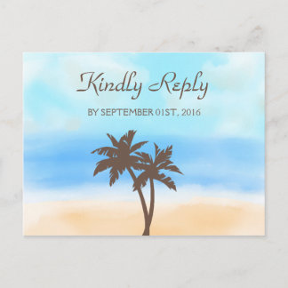 Het Waterverf Beach Wedding Collectie - RSVP Uitnodiging Briefkaart