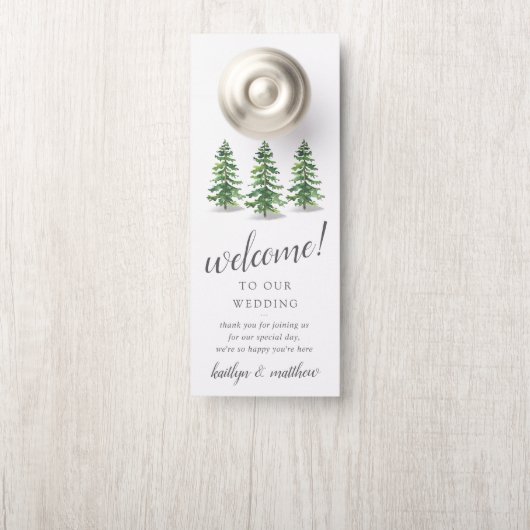 Het Waterverf Pine Tree Forest Wedding Collectie (Op knop)