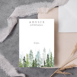 Het Waterverf Pine Tree Forest Wedding Collectie Advieskaart
