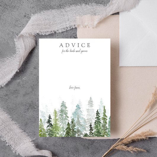 Het Waterverf Pine Tree Forest Wedding Collectie Advieskaart