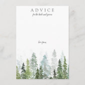 Het Waterverf Pine Tree Forest Wedding Collectie Advieskaart (Voorkant)