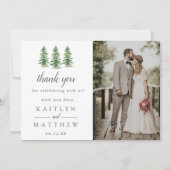 Het Waterverf Pine Tree Forest Wedding Collectie Bedankkaart (Voorkant)