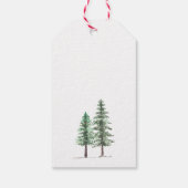 Het Waterverf Pine Tree Forest Wedding Collectie Cadeaulabel (Achterkant)