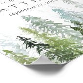 Het Waterverf Pine Tree Forest Wedding Collectie Poster (Hoek)