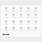 Het Waterverf Pine Tree Forest Wedding Collectie Ronde Sticker (Vel)