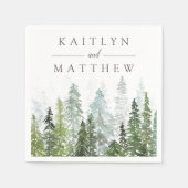 Het Waterverf Pine Tree Forest Wedding Collectie Servet (Voorkant)