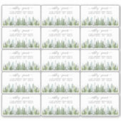 Het Waterverf Pine Tree Forest Wedding Collectie Sticker (Voorkant)
