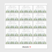 Het Waterverf Pine Tree Forest Wedding Collectie Sticker (Vel)