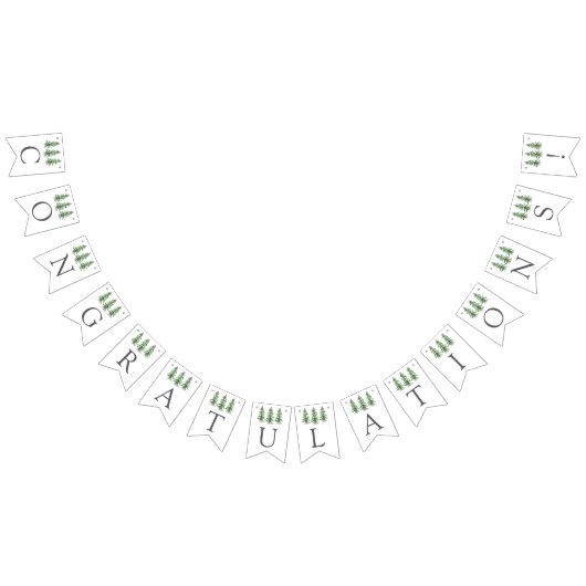 Het Waterverf Pine Tree Forest Wedding Collectie Vlaggetjes (Alle)