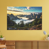 Het Web Over Bergen Canvas Afdruk (Insitu (Woonkamer))