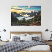 Het Web Over Bergen Canvas Afdruk (Insitu (Slaapkamer))