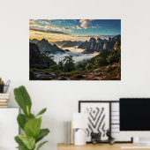 Het web over bergen poster (Thuiskantoor)