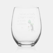 Het weer buiten is angstaanjagend, wijn is heerlij wijnglas zonder voet (Achterkant)