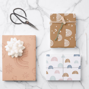 Het weer in baby shower Boho Inpakpapier Vel