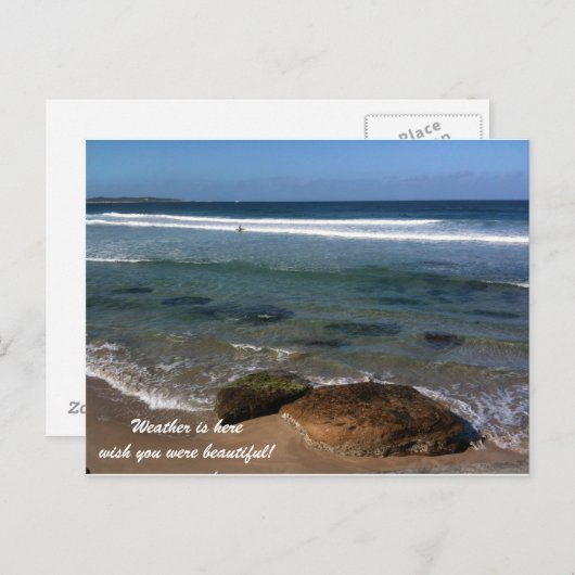 Het weer is hier wens u mooi was! briefkaart (Voorkant / Achterkant)